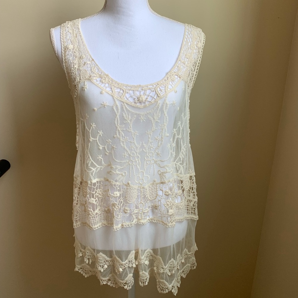 Cream lace tunic